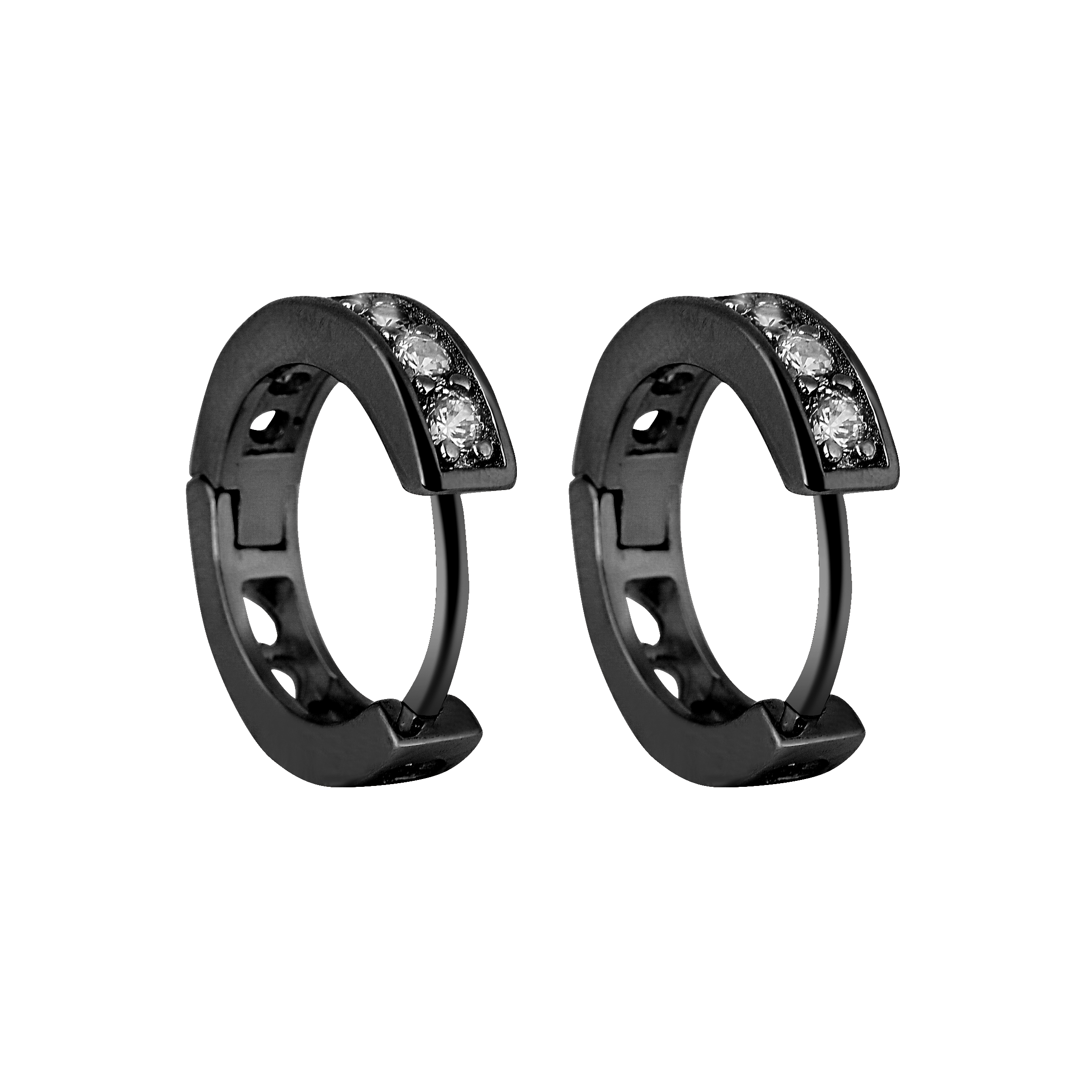 HeartHole 925 earrings in sterling silver featuring heart design and cubic zircon stones, elegantly crafted for timeless beauty.