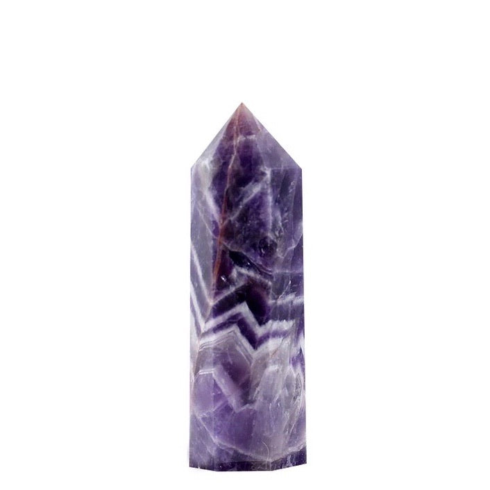 A collection of High Vibe Standing Crystal Points in various colors and shapes, showcasing their unique textures and healing properties.