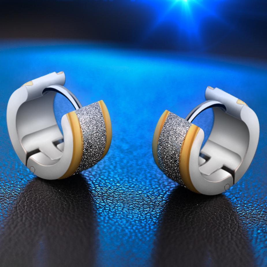 Elegant Huggie Earring in 18K white gold plating, showcasing a sleek and modern design perfect for everyday wear.