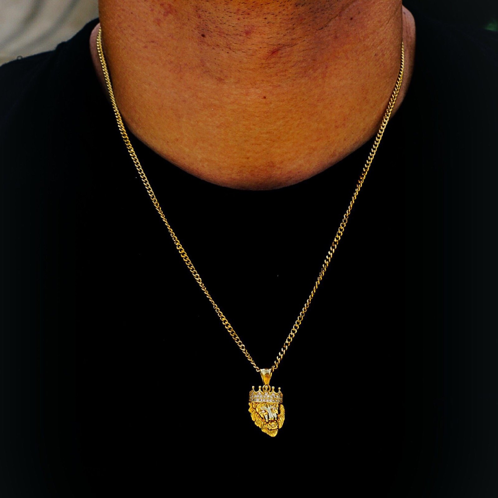 ICE KING Steel Micro Necklace featuring sparkling Cubic Zirconia on a solid Cuban chain, perfect for hip hop fashion.