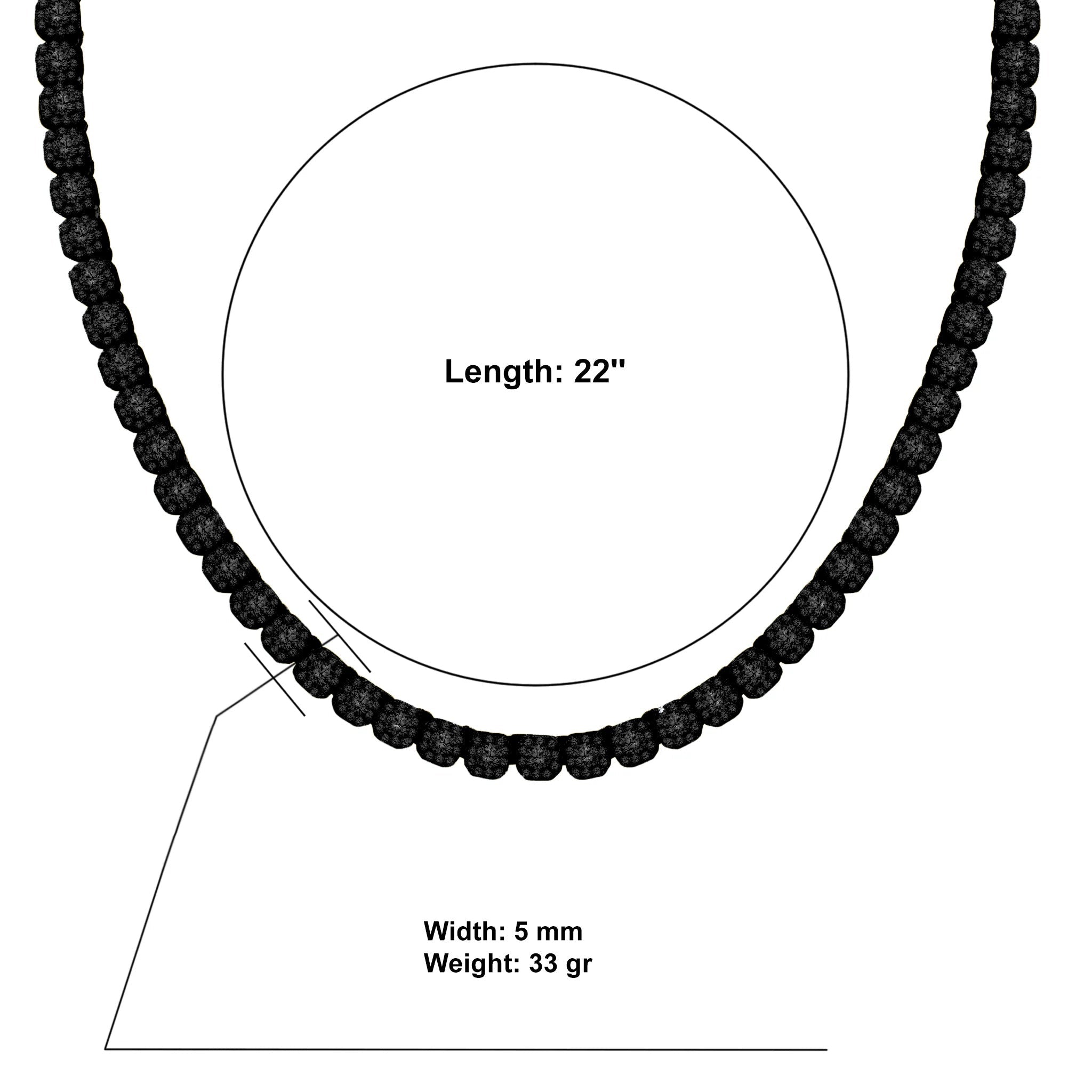 ICECUBE 5 MM 925 Silver Square Tennis Chain featuring high-quality cubic zirconia stones, elegantly designed for a luxurious look.