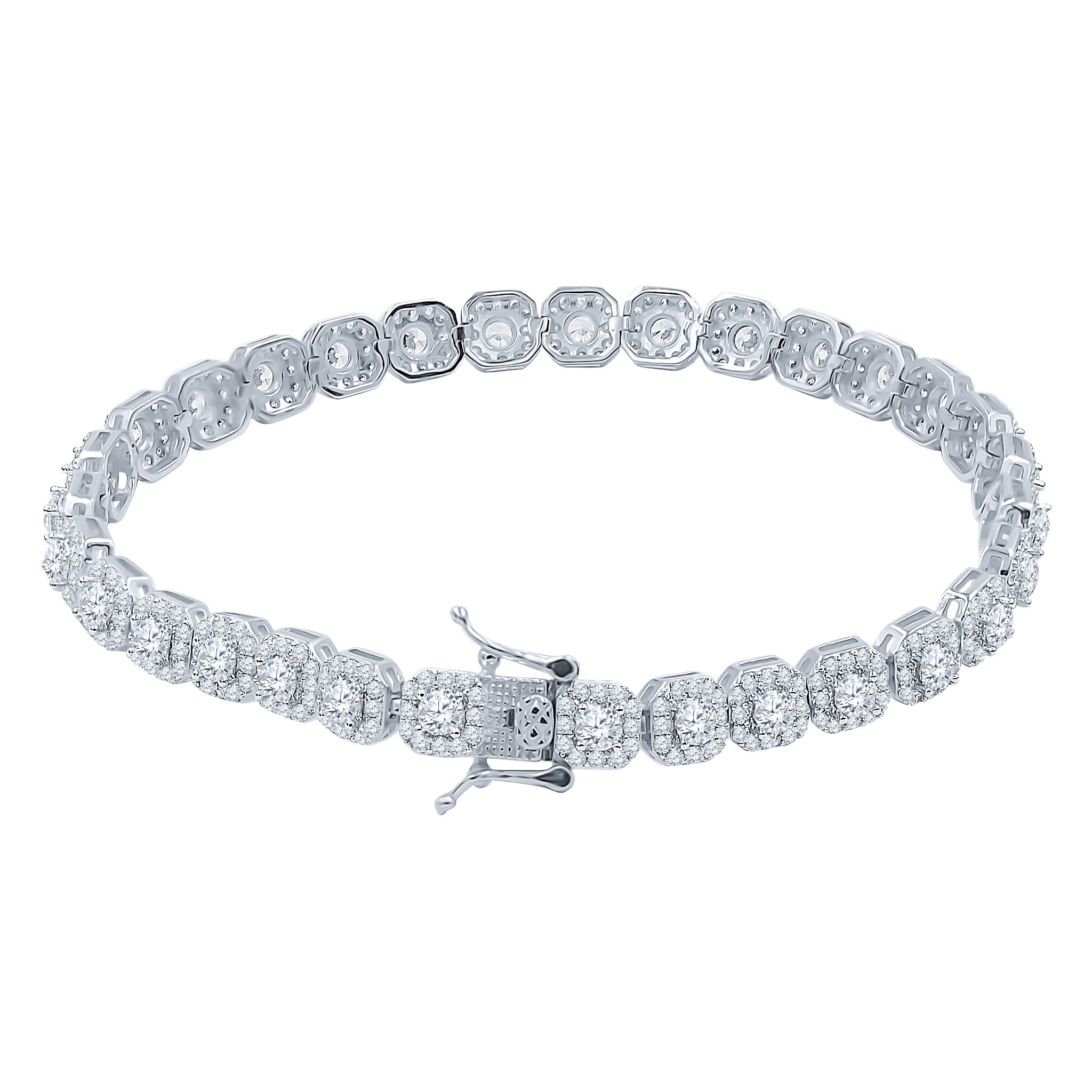 ICECUBE 6 MM Square Tennis Bracelet featuring high-quality cubic zirconia stones in a prong setting, elegantly designed for a luxurious look.