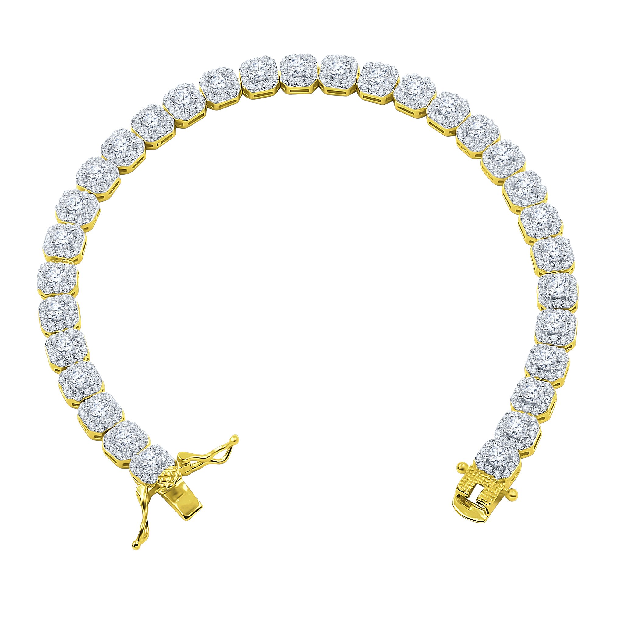 ICECUBE 6 MM Square Tennis Bracelet featuring high-quality cubic zirconia stones in a prong setting, elegantly designed for a luxurious look.