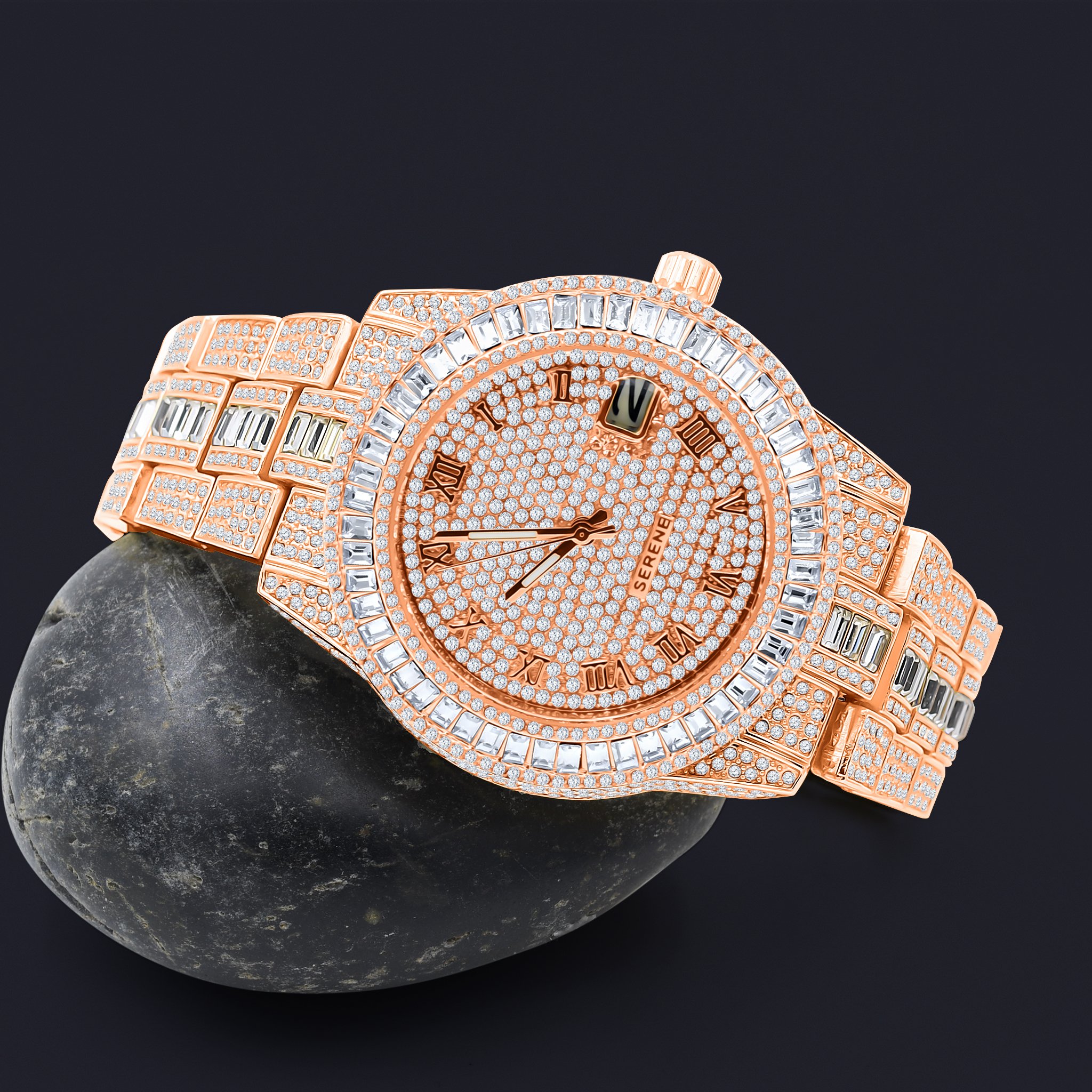 IDIOSYNCRATIC HIP HOP METAL watch featuring bling metal design and CZ stones.