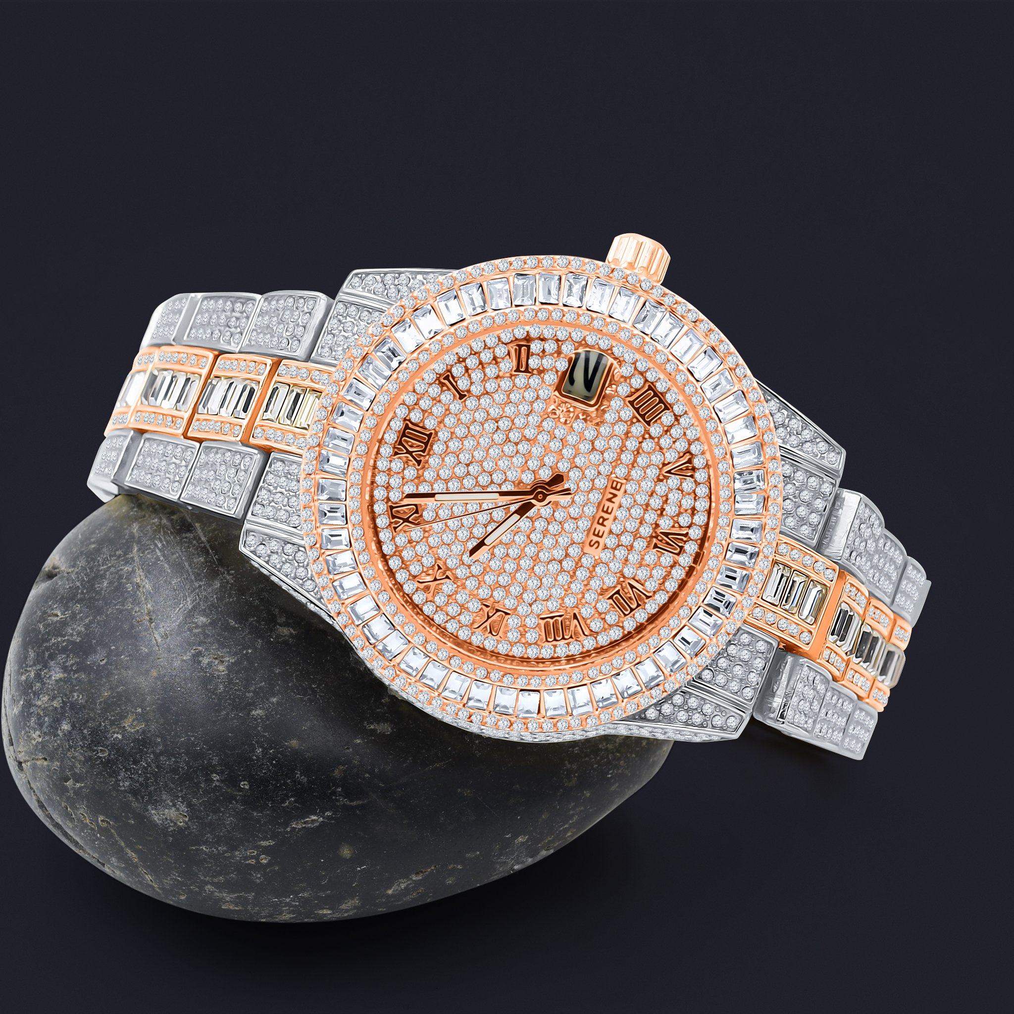 IDIOSYNCRATIC HIP HOP METAL watch featuring CZ stones and solid alloy construction.