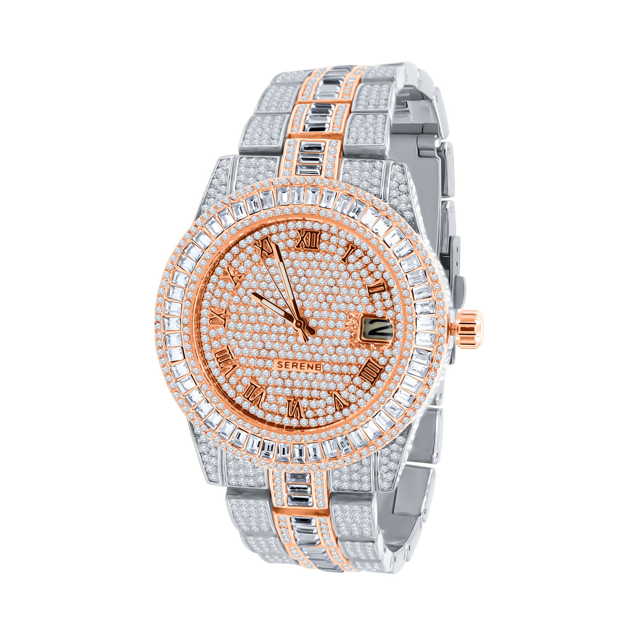 IDIOSYNCRATIC HIP HOP METAL watch featuring CZ stones and solid alloy construction.