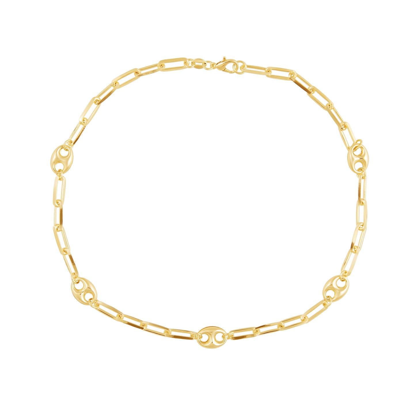 Indigo Link Chain necklace made of Brazilian Gold Filled, featuring a sleek design perfect for layering.