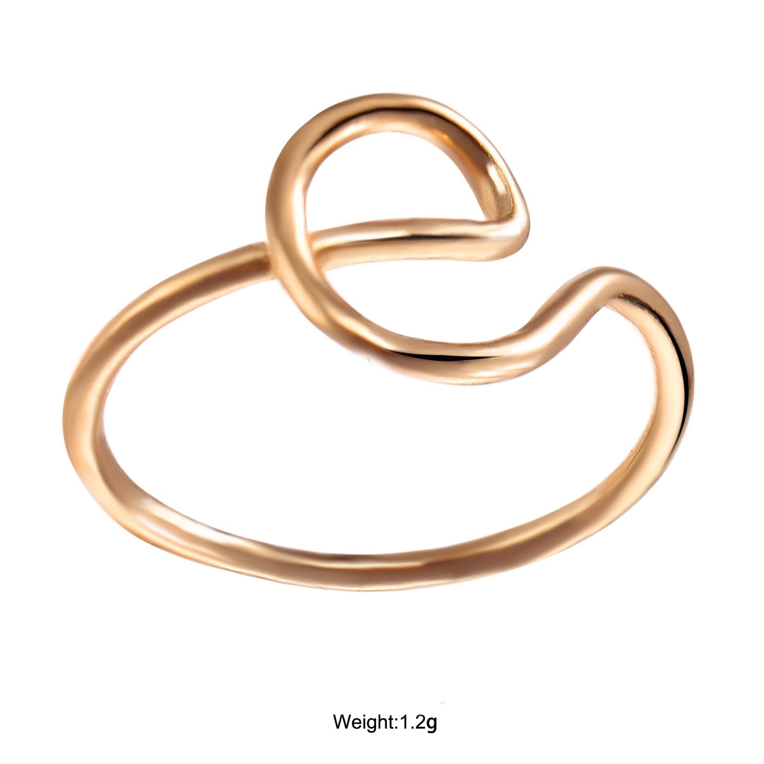 Elegant Initial Monogram Ring in 18K Gold Plated, featuring adjustable sizes and Italian craftsmanship.