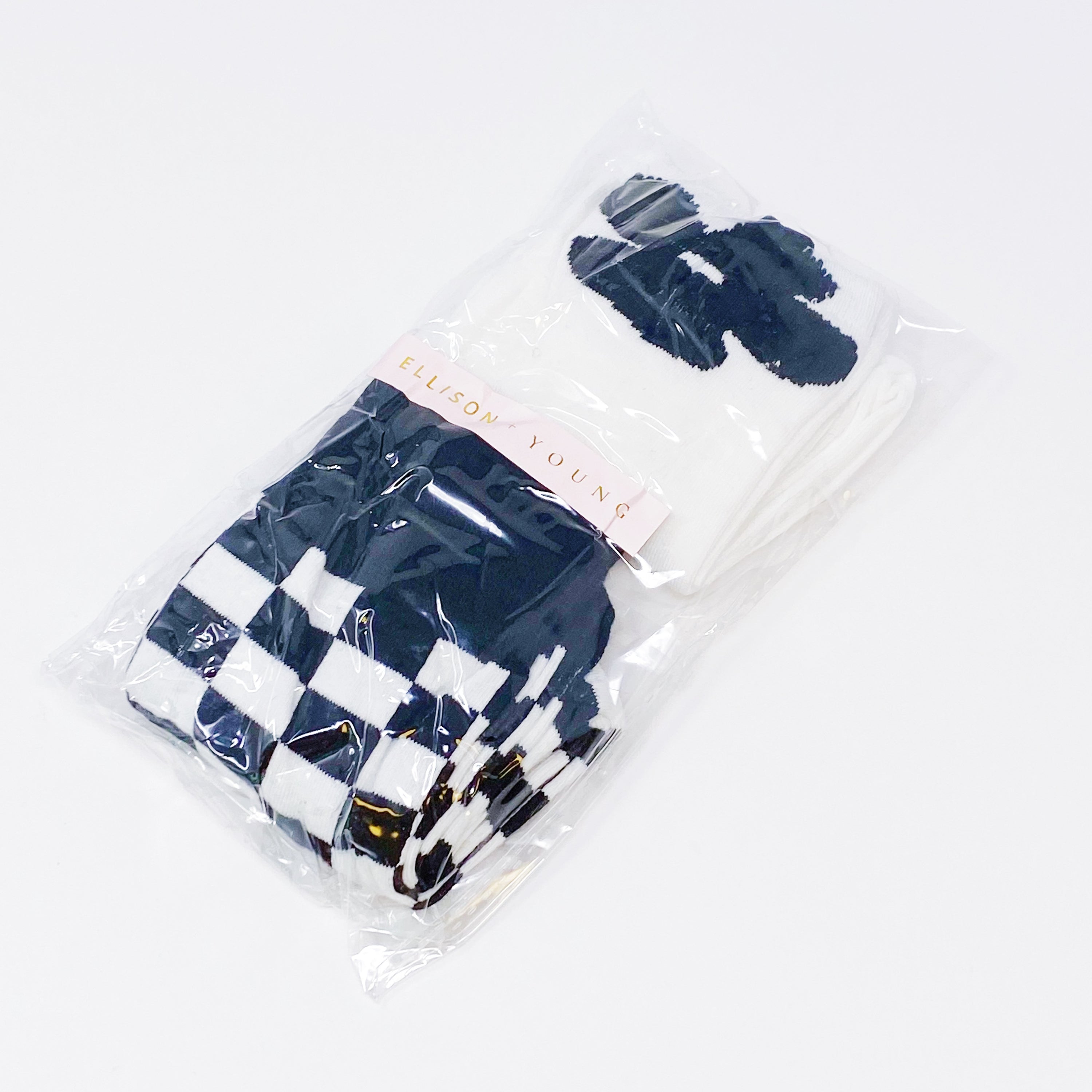 Insiders Only Sock Set featuring two trendy pairs of stylish socks in a clear cello bag with logo sticker.