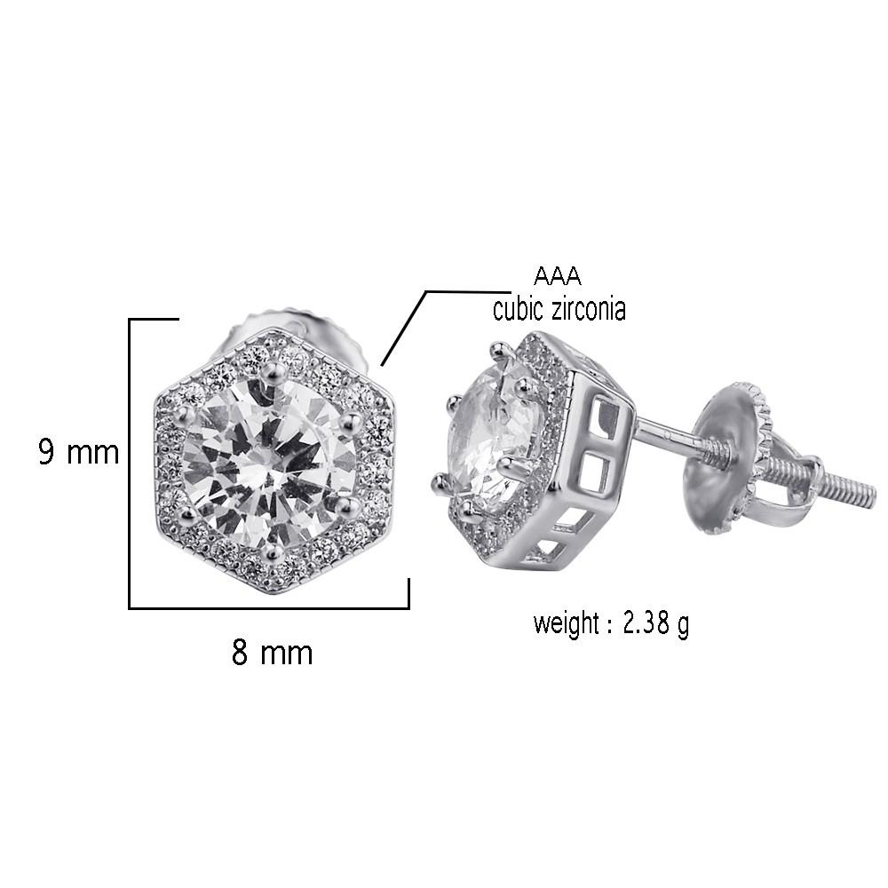 JAUNTY Screw Back Earrings featuring 925 sterling silver and cubic zircon stones, elegantly designed for versatile wear.