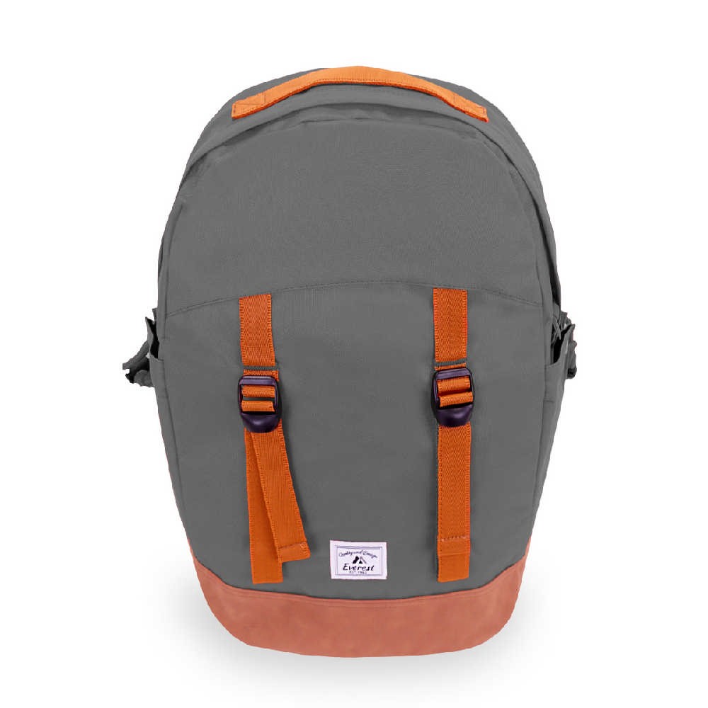 JOURNEY PACK backpack featuring a clean modern design with a vegan-friendly suede bottom, spacious main compartment, and interior pocket.