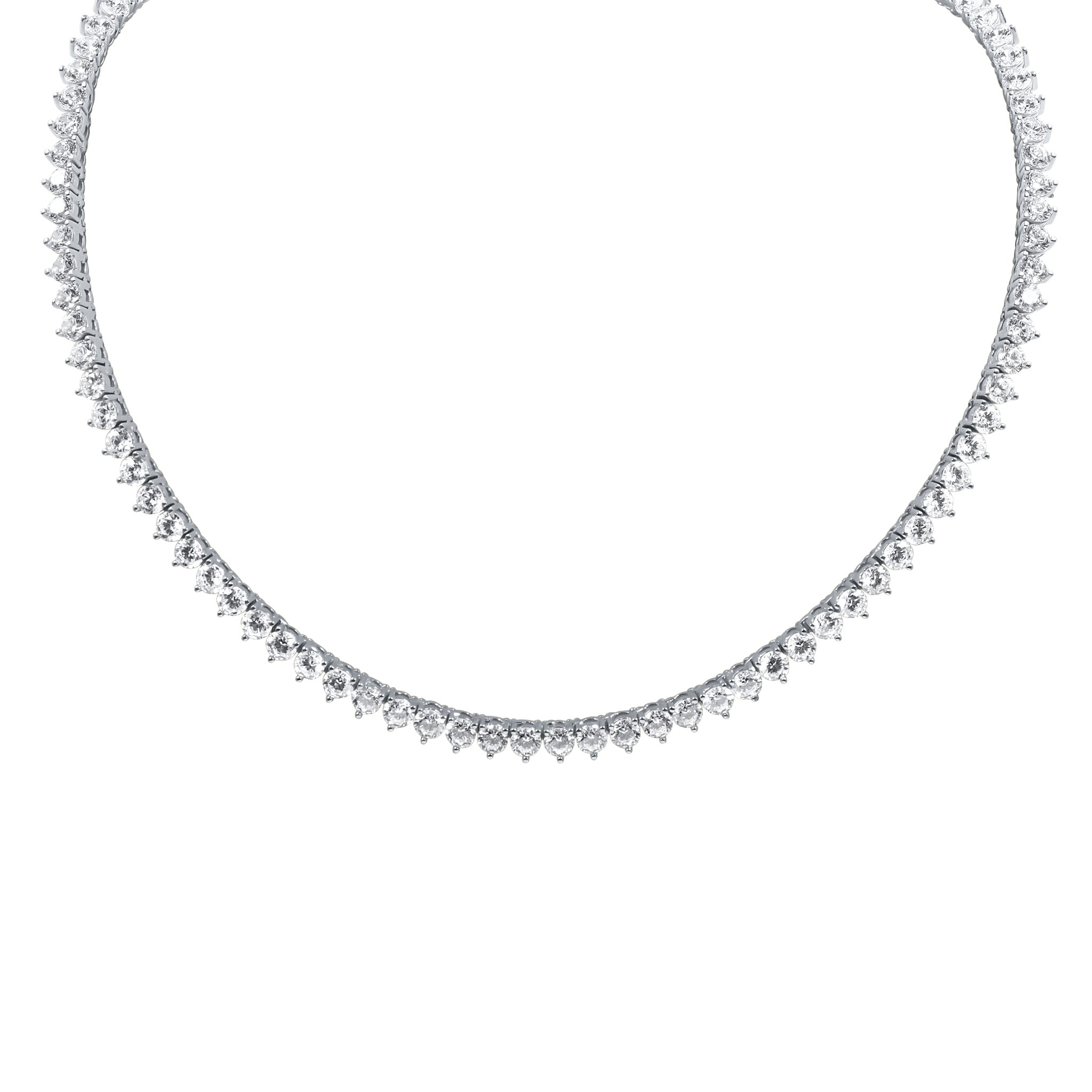 KAUNIS 4MM Chain made of 925 sterling silver with sparkling cubic zirconia stones, showcasing its elegant design.