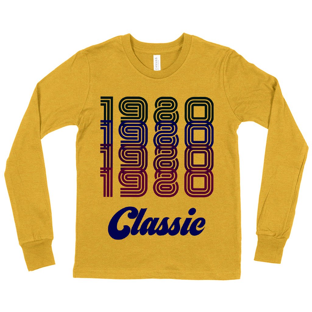 Kids' 1980 Classic Long Sleeve T-Shirt in vibrant colors, showcasing a comfortable fit and classic crew neck design.