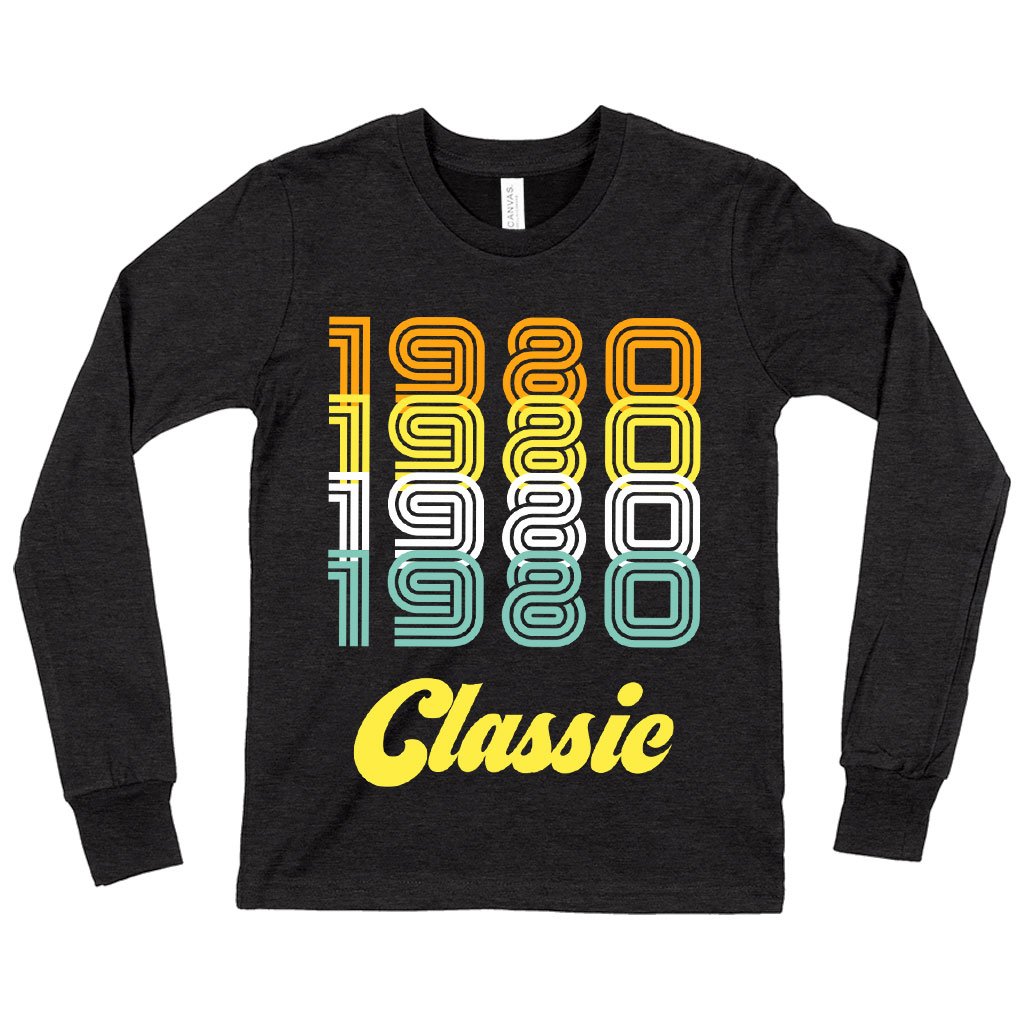 Kids' 1980 Classic Long Sleeve T-Shirt in vibrant colors, showcasing a comfortable fit and classic crew neck design.