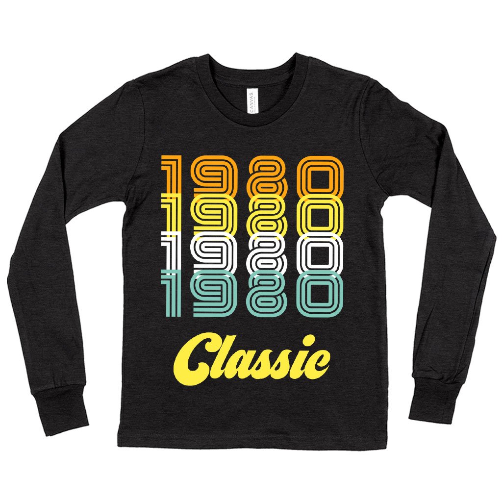 Kids' 1980 Classic Long Sleeve T-Shirt in vibrant colors, showcasing a comfortable fit and classic crew neck design.