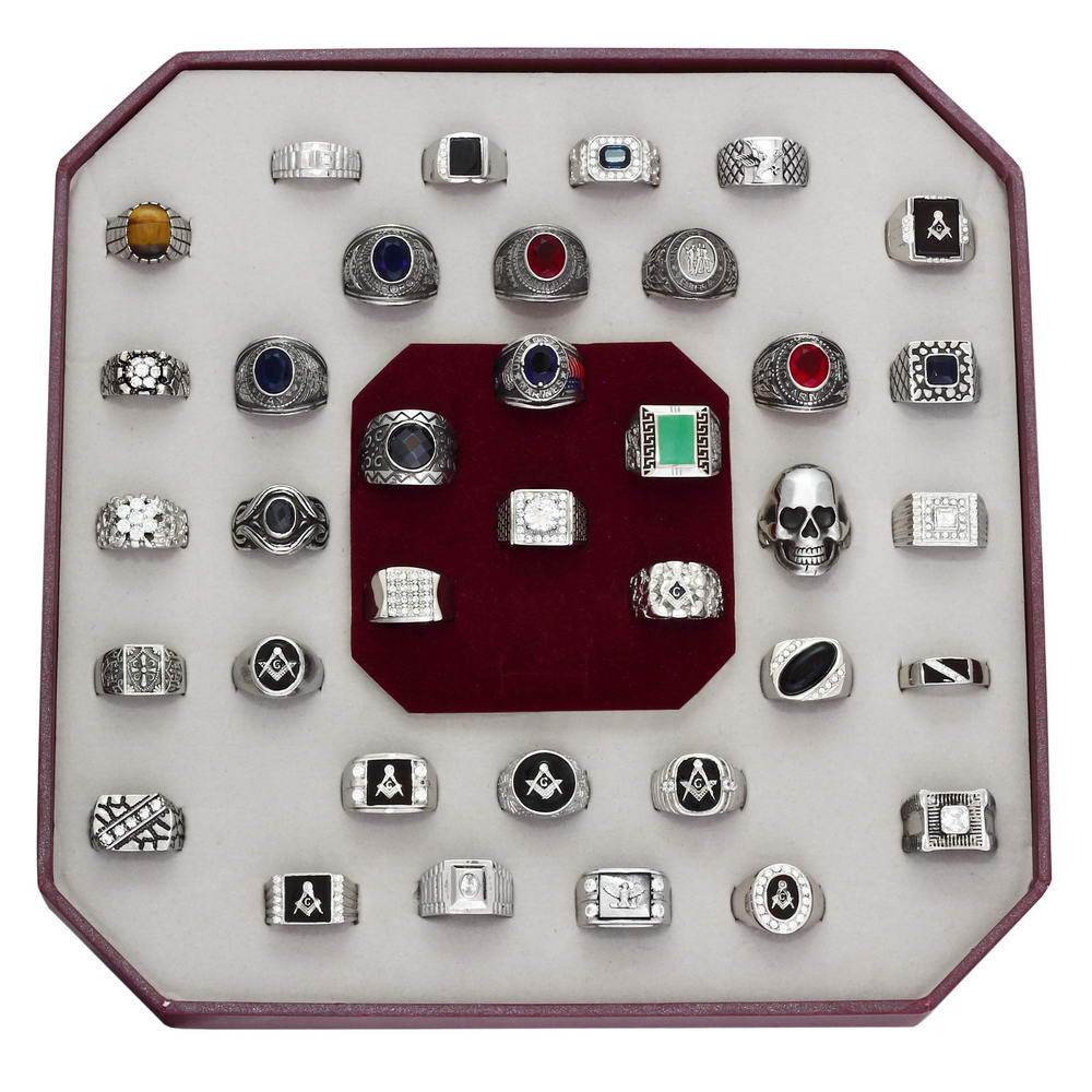 KIT-A-Size11 High polished stainless steel kit with assorted stone colors, showcasing its elegant finish and durable design.