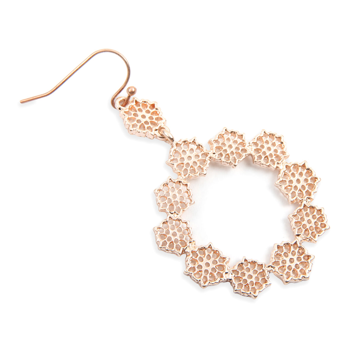 Lace Filigree Fish Hook dangle earrings in various colors, showcasing intricate design and elegant drop length.