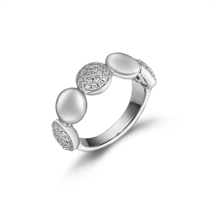 Lachouette sterling silver ring for women featuring a white sapphire stone and a real white gold surface.