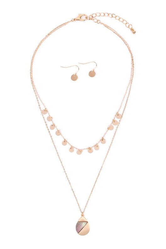 Layered Dainty Round Pendant Necklaces Set by DOBBI in various colors, showcasing elegant design and adjustable length.