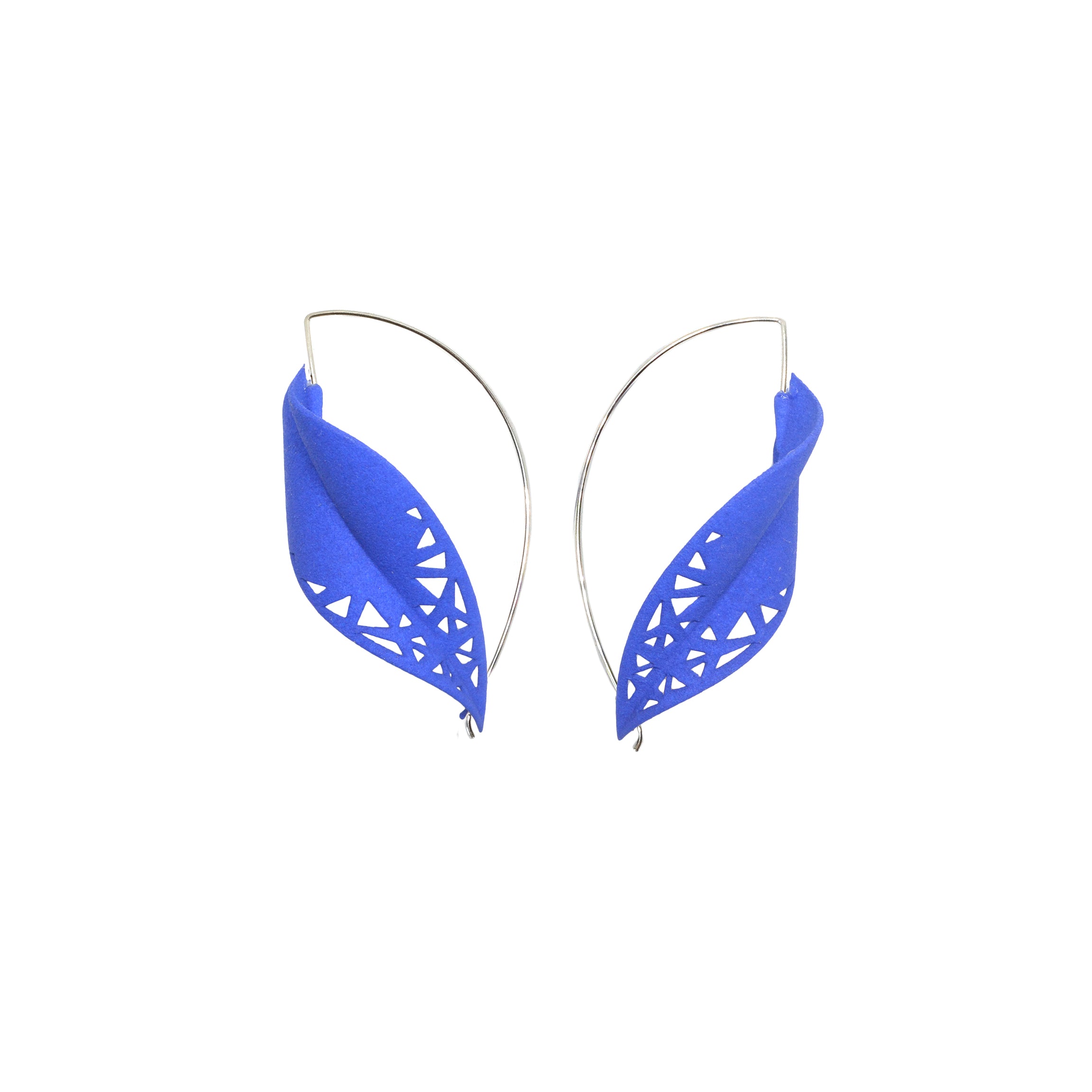 Oversize Leaf Earrings in vibrant colors inspired by rainforest flora, featuring a lightweight design and hypoallergenic materials.