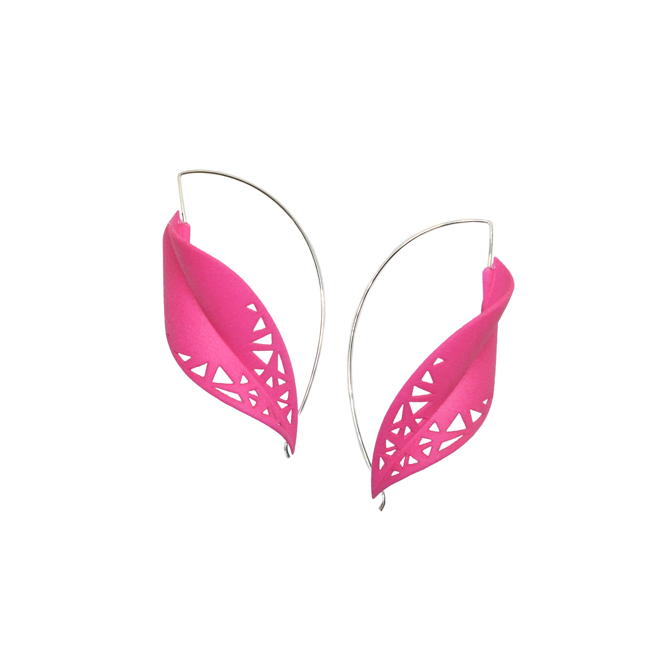 Oversize Leaf Earrings in vibrant colors inspired by rainforest flora, featuring a lightweight design and hypoallergenic materials.