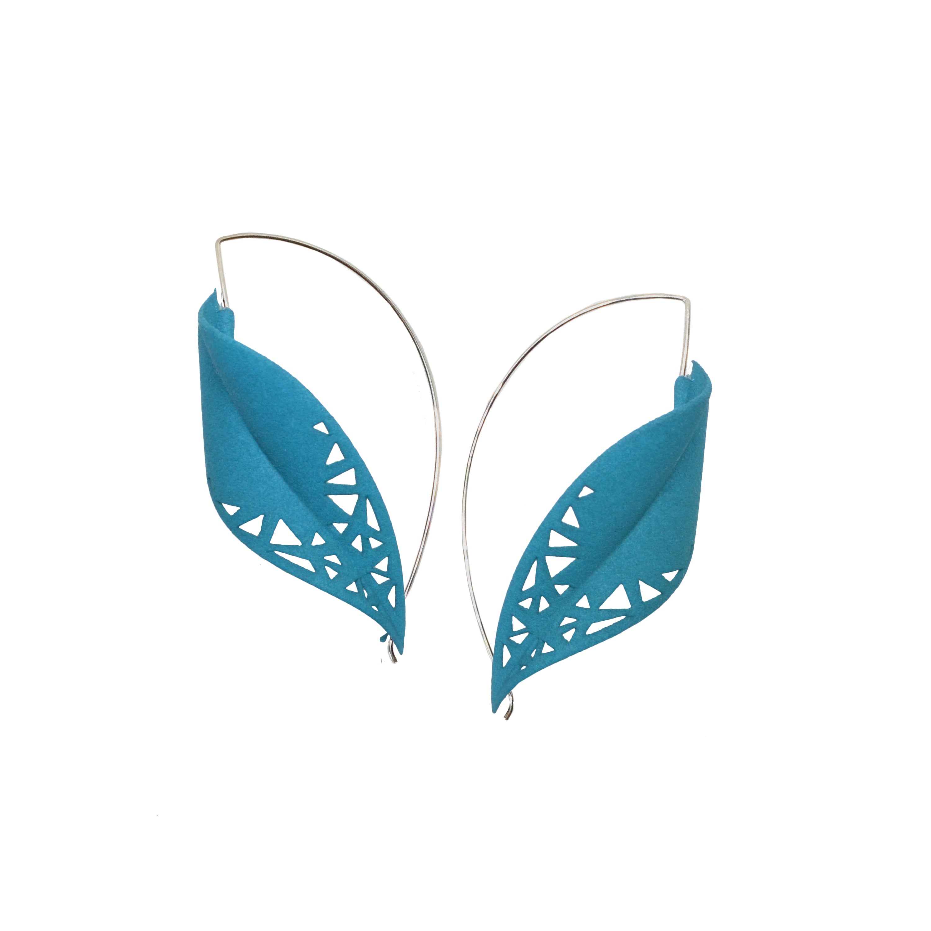 Oversize Leaf Earrings in vibrant colors inspired by rainforest flora, featuring a lightweight design and hypoallergenic materials.