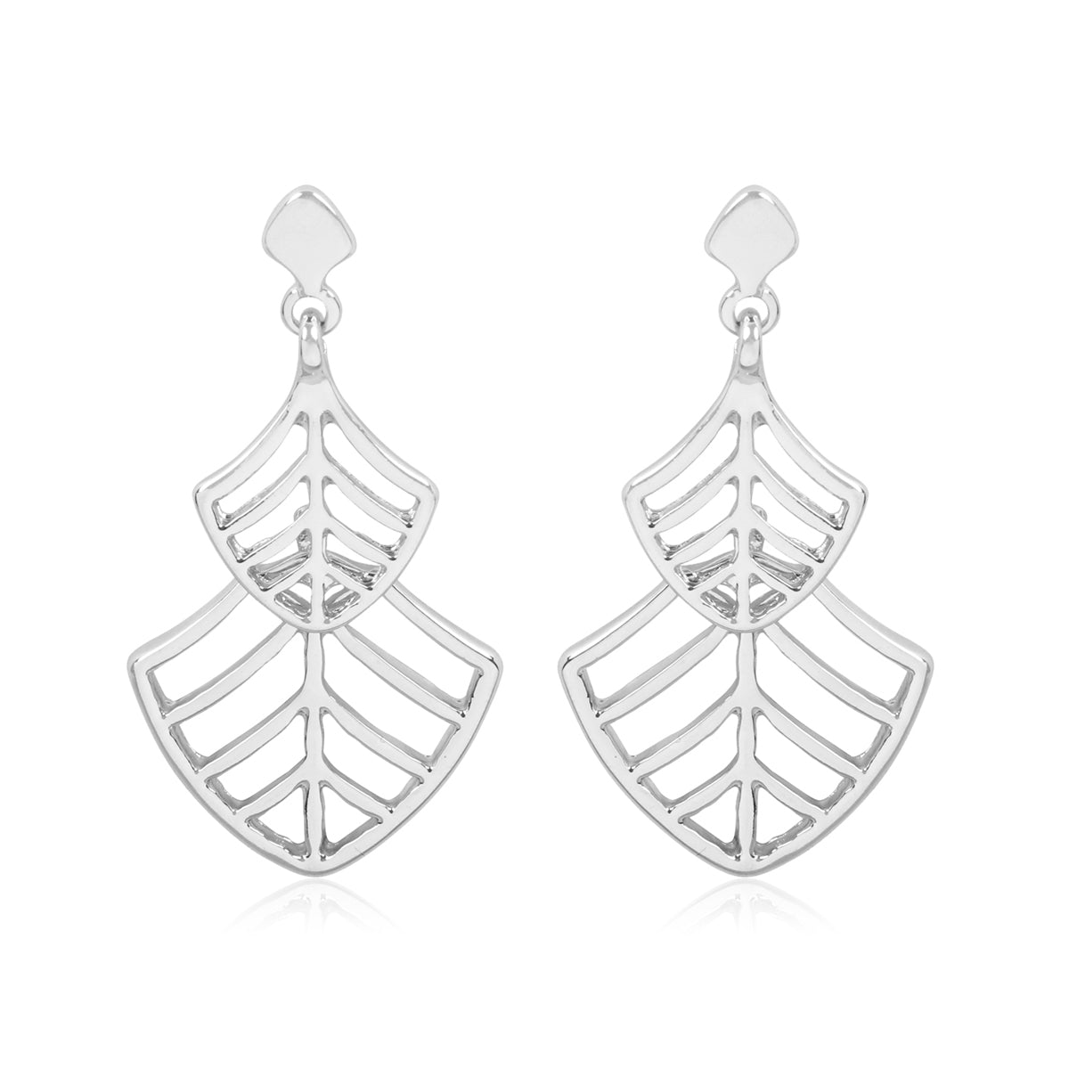Elegant Leaf Filigree Drop Dangle Earrings by DOBBI in various colors, showcasing intricate design and lightweight structure.