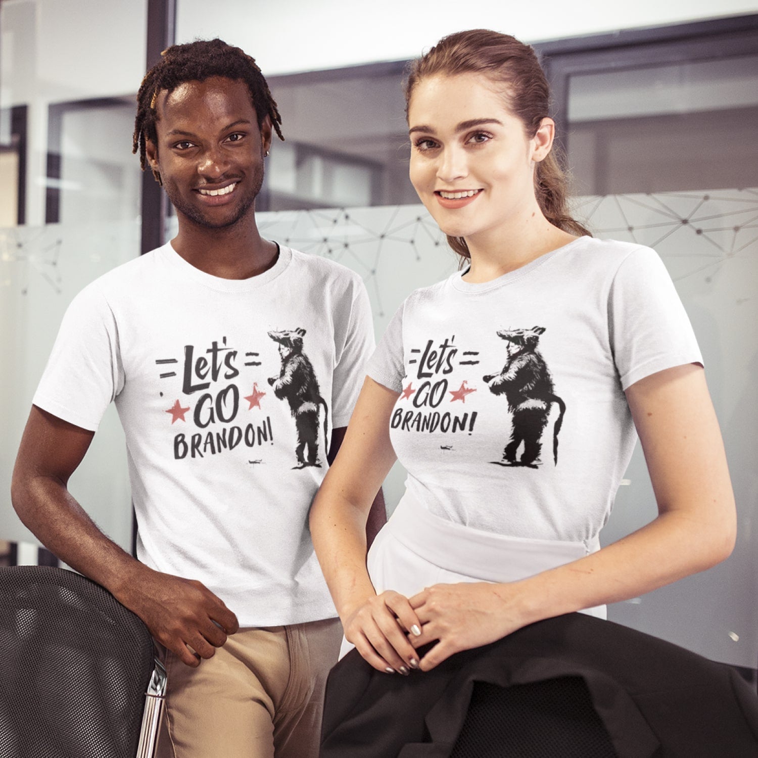 Let's Go Brandon Heavy Cotton T-Shirt featuring a bold graphic design, perfect for casual wear.