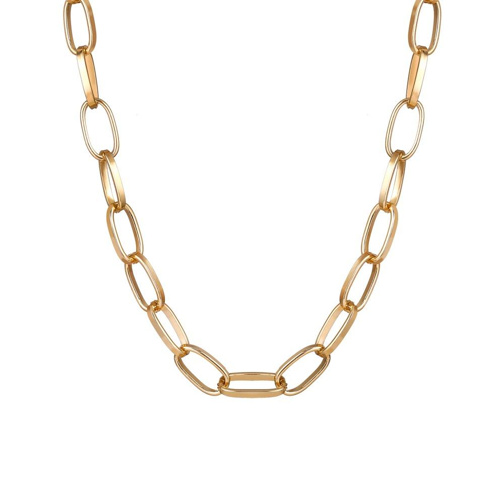 Elegant 18K gold plated link chain necklace with lobster clasp, featuring a 2-inch extender, made in Italy.