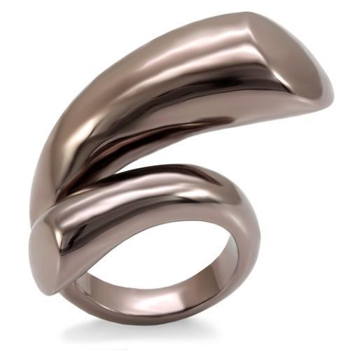 LO1688 Chocolate Gold Brass Ring with a sleek design, featuring a luxurious chocolate gold finish and no center stone.