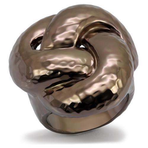 LO1692 Chocolate Gold Brass Ring with a minimalist design, featuring a luxurious chocolate gold finish and no center stone.