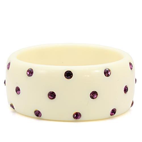 LO1906 Resin Bangle featuring top-grade amethyst crystals, showcasing a beautiful purple hue and elegant design.