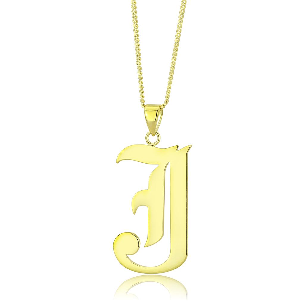 LO230 Gold Brass Chain Pendant with a sleek design, featuring a luxurious gold finish and no center stone, perfect for layering.