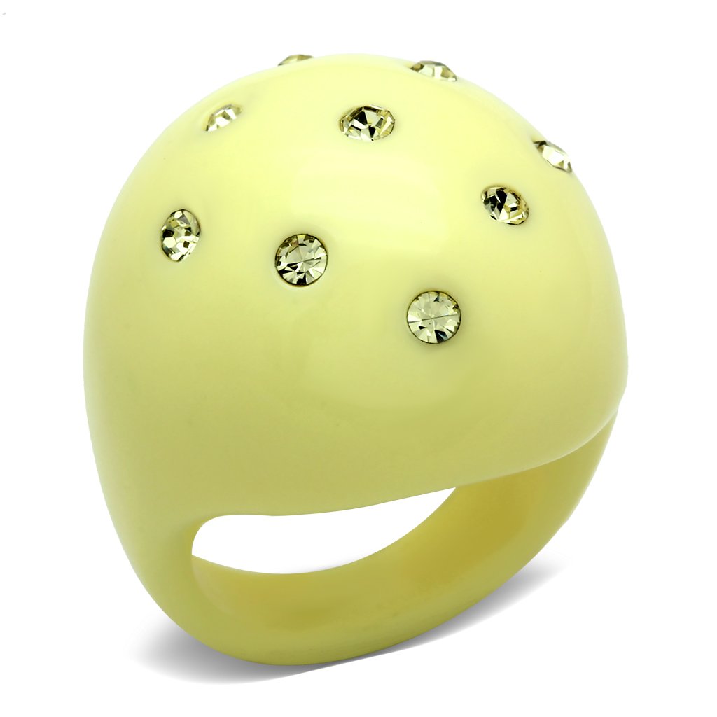 LO2387 Resin Ring featuring a vibrant multi-color synthetic stone, showcasing a modern and stylish design.