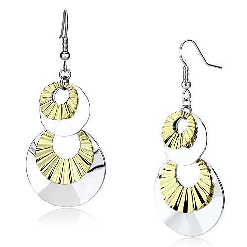 LO2656 Reverse Two-Tone Iron Earrings showcasing a stylish design with contrasting colors.