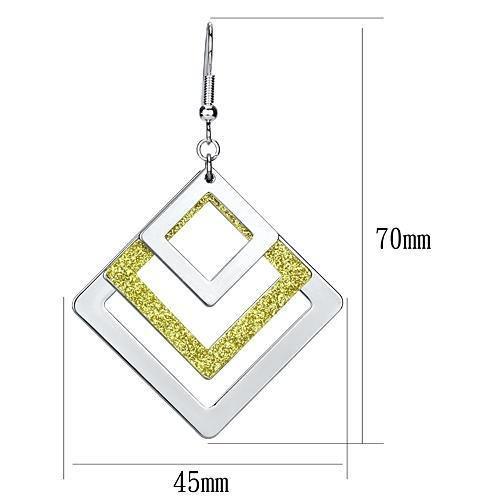 LO2659 Rhodium Iron Earrings showcasing a minimalist design with a shiny finish, perfect for everyday elegance.