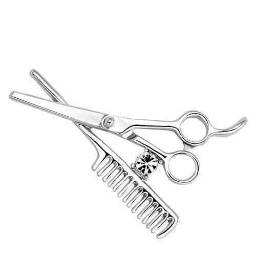 LO2767 Imitation Rhodium White Metal Brooch featuring a clear top-grade crystal center stone, elegantly designed for versatile wear.