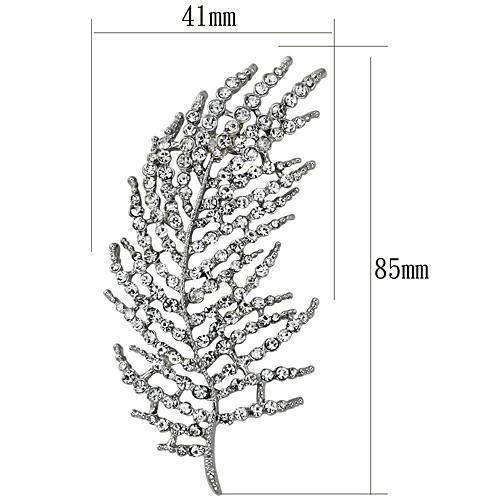 LO2920 Flash Rose Gold White Metal Brooch featuring a clear top-grade crystal, elegantly designed for stylish accessorizing.