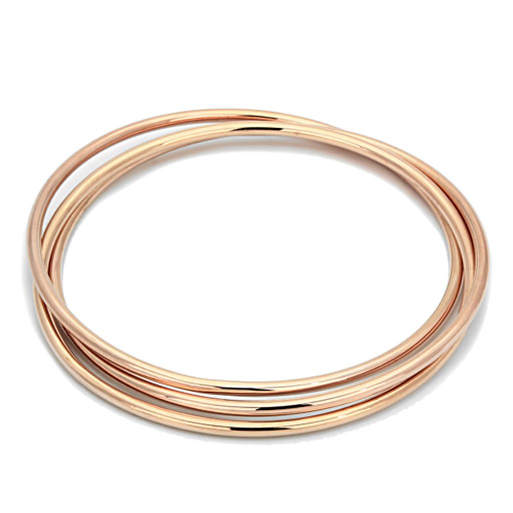 Elegant LO3072 rose gold brass bangle with a minimalist design, featuring no stone, perfect for everyday wear.