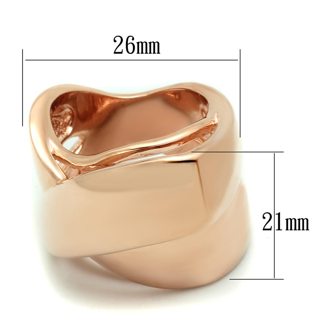 A beautiful rose gold brass ring with a minimalist design, featuring no stone, perfect for elegant styling.