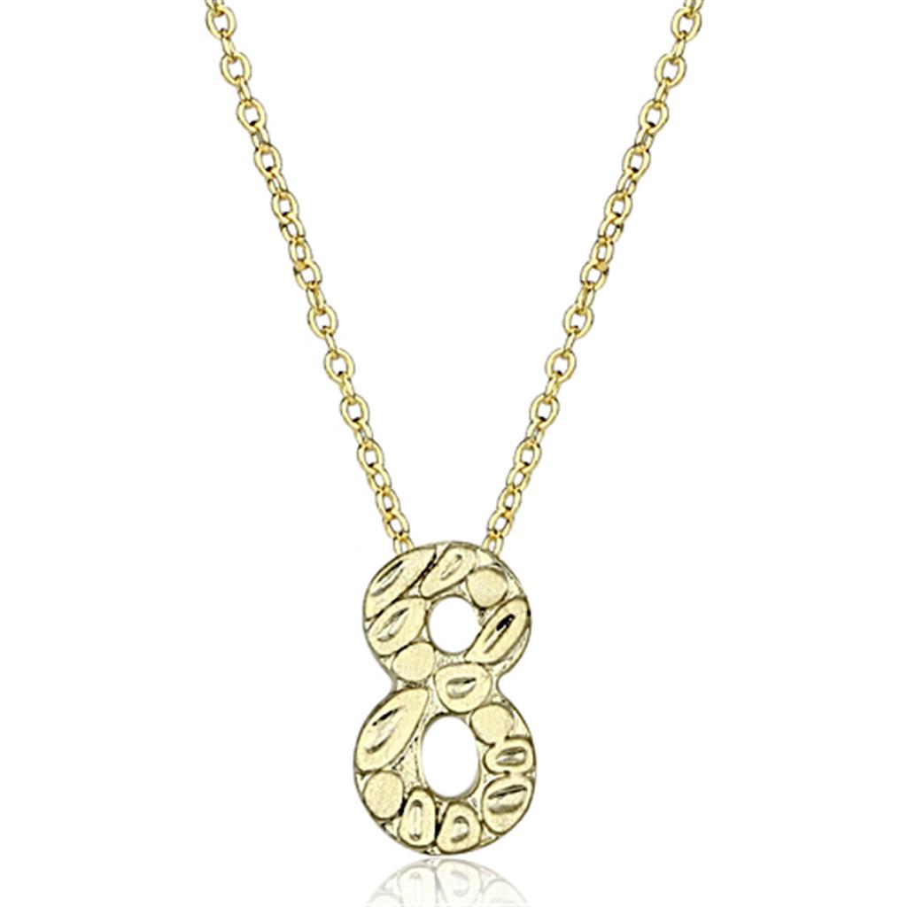 LO3466 Flash Gold Brass Chain Pendant featuring a clear top-grade crystal centerpiece, elegantly designed for versatile wear.