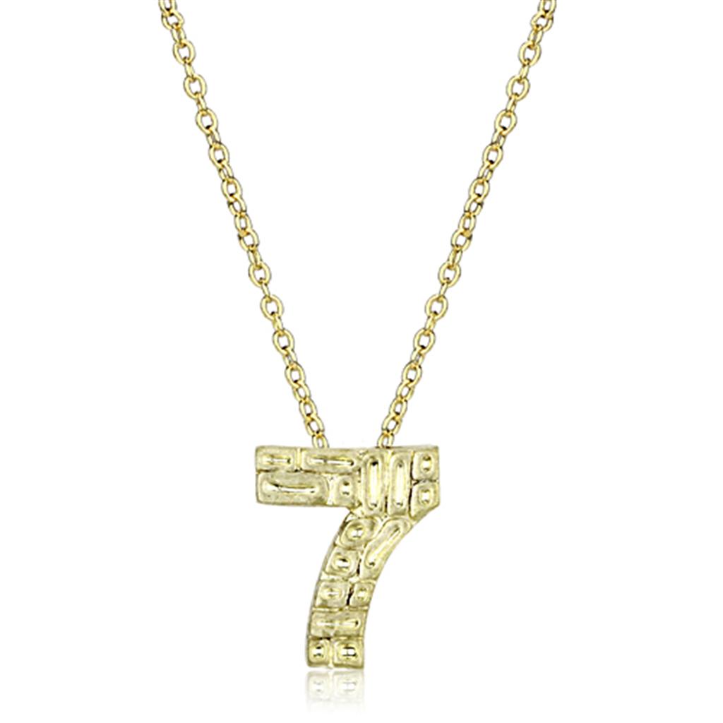 LO3464 Flash Gold Brass Chain Pendant featuring a clear top-grade crystal, showcasing its elegant design and luxurious finish.
