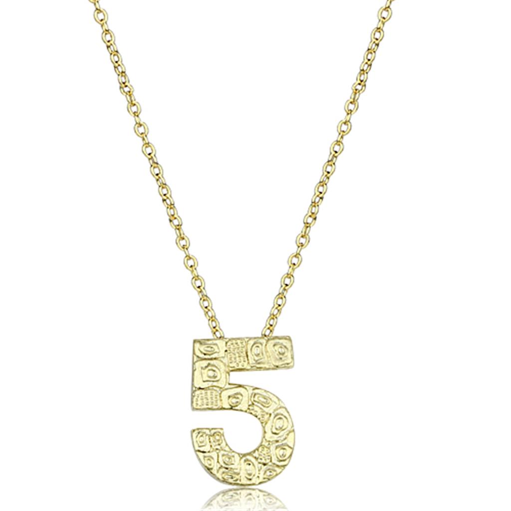LO3468 Flash Gold Brass Chain Pendant featuring a clear top grade crystal centerpiece, elegantly designed for versatile wear.