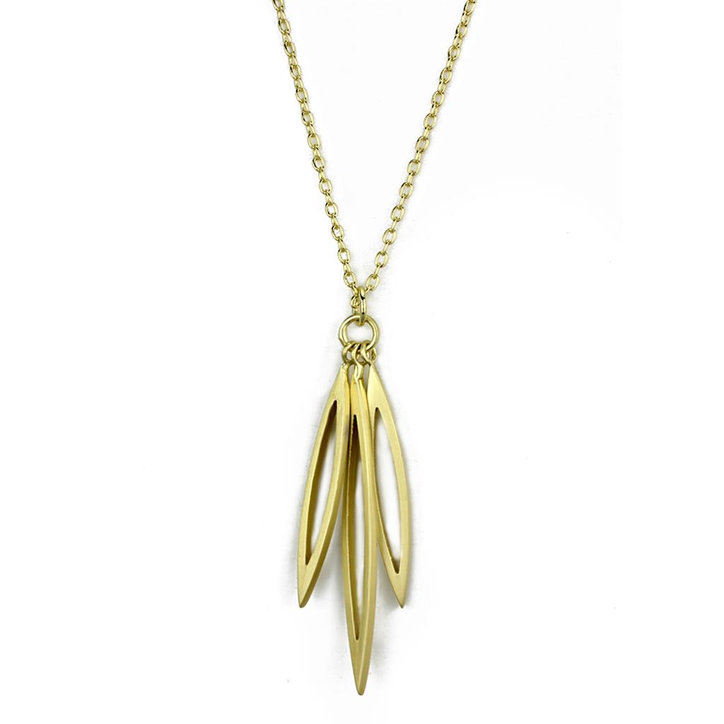 LO3712 Gold & Brush Brass Chain Pendant, featuring a minimalist design with no stone, perfect for elegant layering.