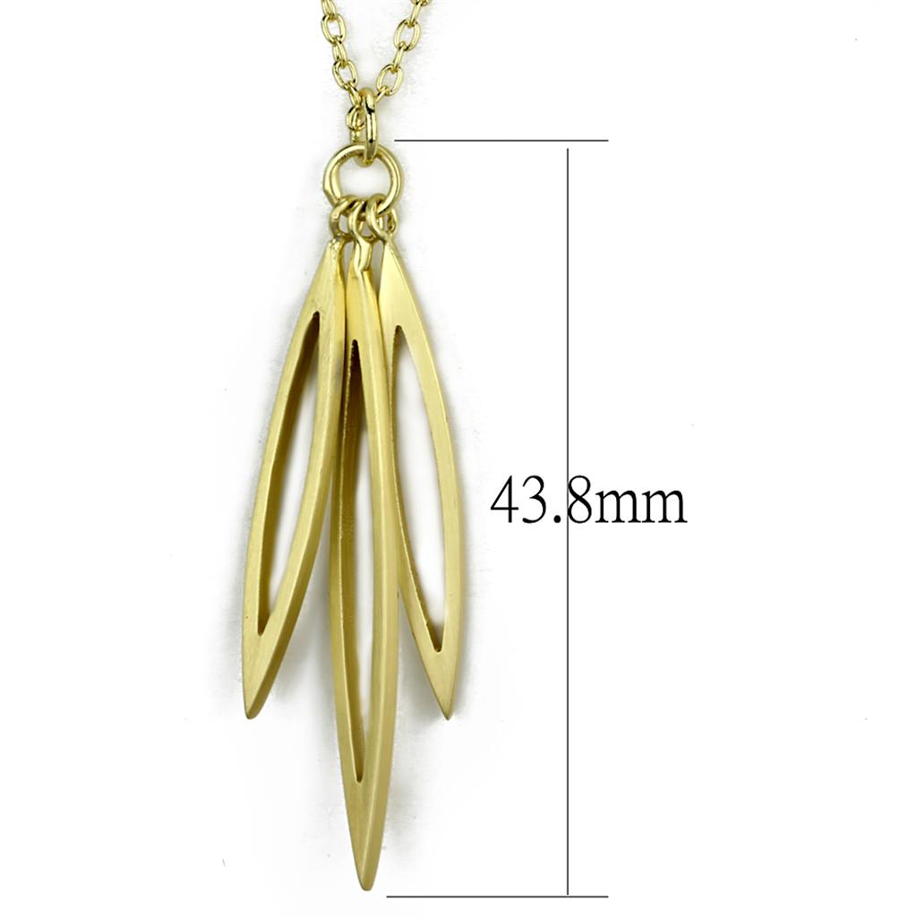 LO3712 Gold & Brush Brass Chain Pendant, featuring a minimalist design with no stone, perfect for elegant layering.