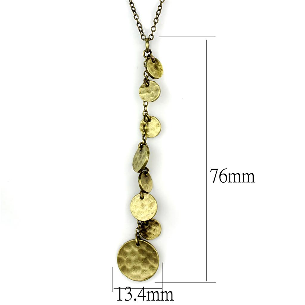 Antique Copper Brass Chain Pendant with no stone, showcasing its elegant design and vintage finish.