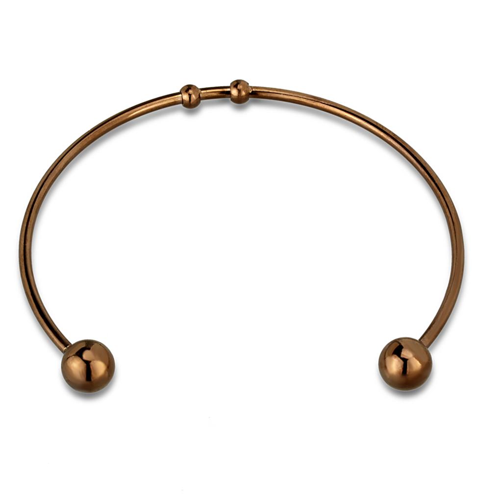LO3735 IP Coffee light Stainless Steel Bangle, showcasing a sleek design with a modern finish, perfect for any occasion.