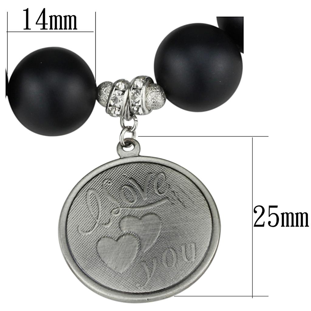 Antique silver white metal bracelet featuring synthetic onyx stone, showcasing a vintage design and elegant craftsmanship.