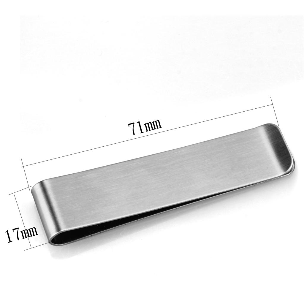 High polished stainless steel money clip with a sleek design, ideal for secure cash storage.
