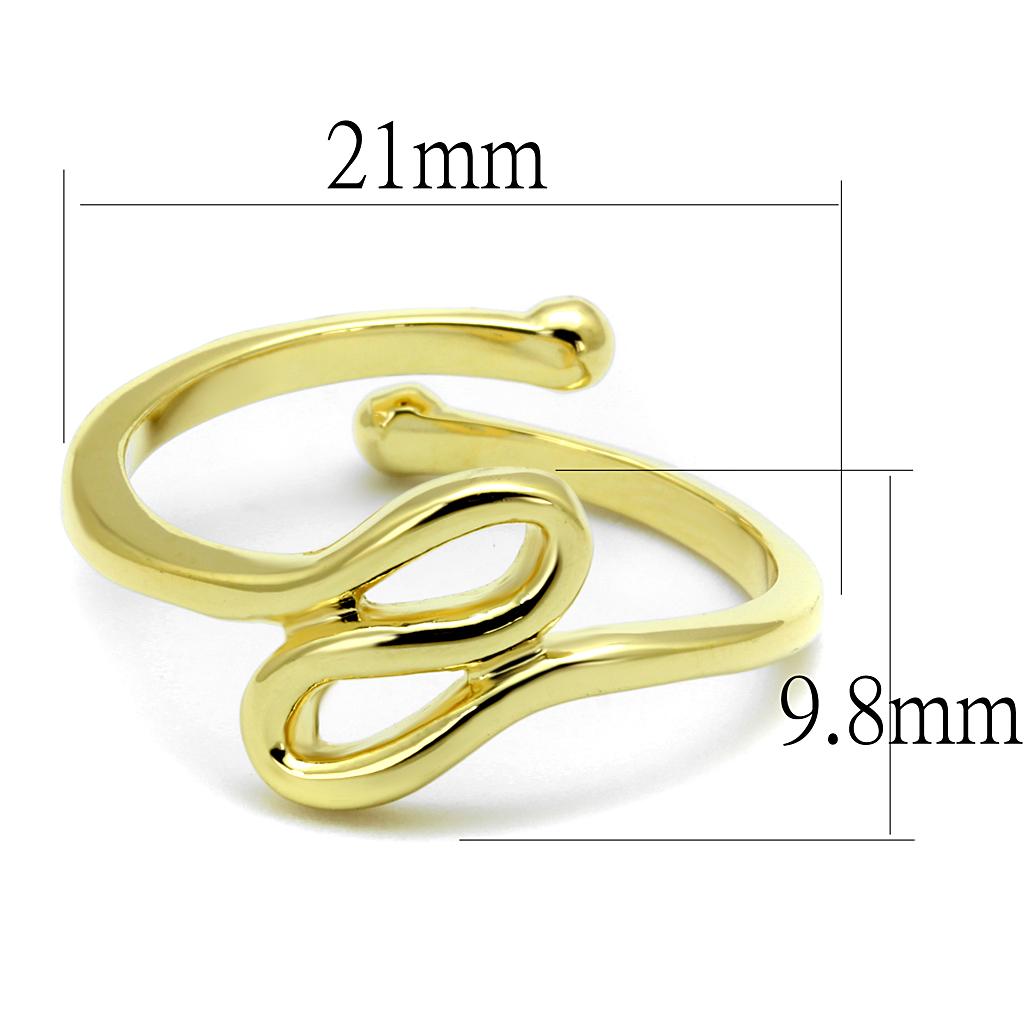 LO4000 Flash Gold Brass Ring with a sleek design, featuring a shiny gold finish and no center stone, perfect for everyday wear.